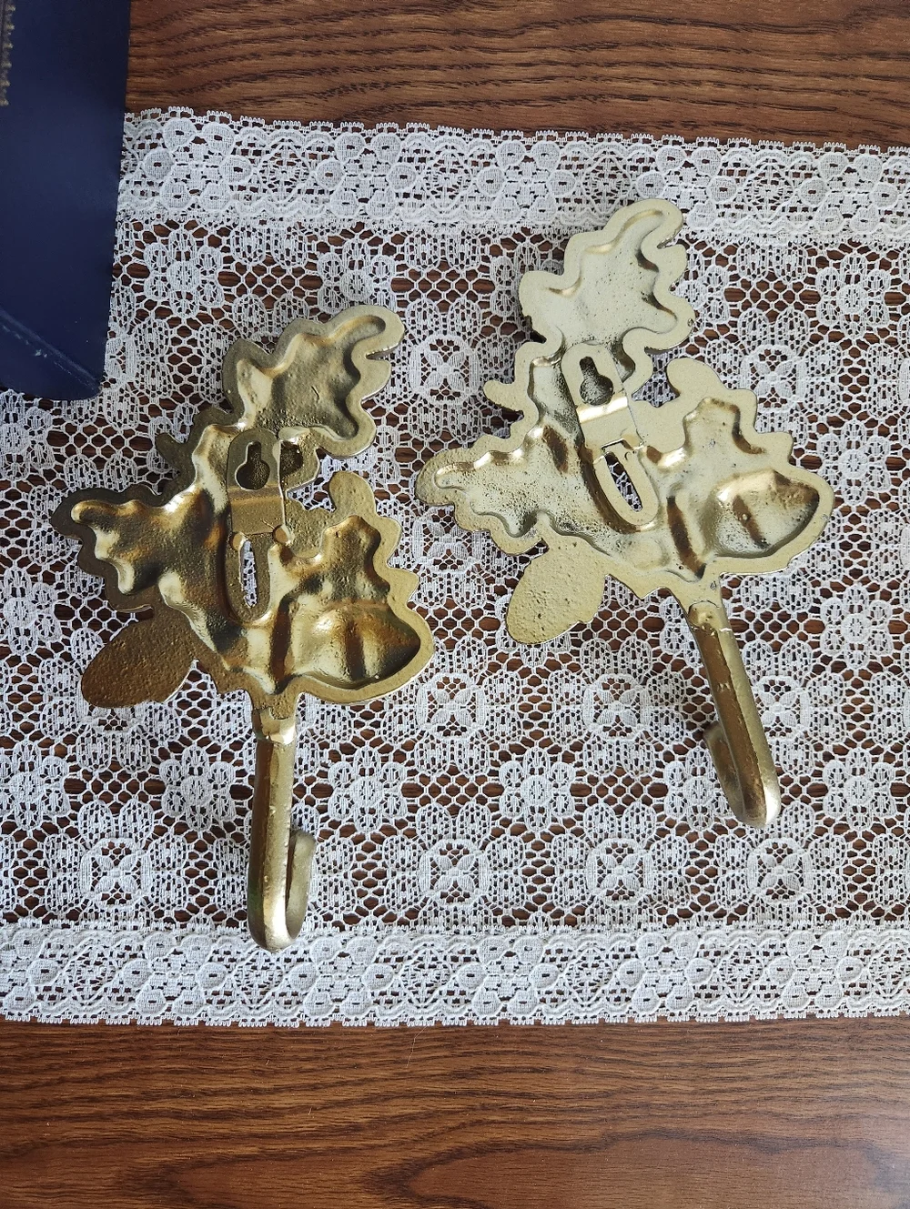 Gold Oak Leaf Acorn Wall Hooks - Decorative Home Wall Decor